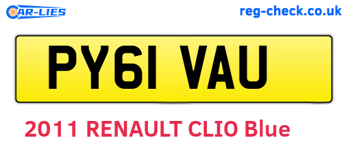 PY61VAU are the vehicle registration plates.