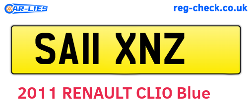 SA11XNZ are the vehicle registration plates.