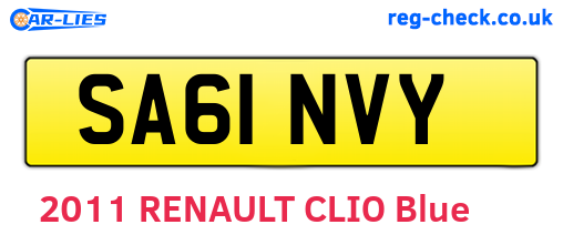 SA61NVY are the vehicle registration plates.