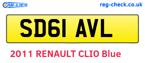 SD61AVL are the vehicle registration plates.