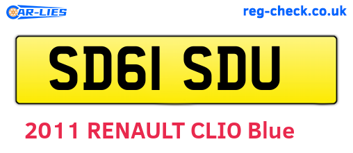 SD61SDU are the vehicle registration plates.