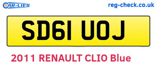 SD61UOJ are the vehicle registration plates.