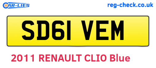 SD61VEM are the vehicle registration plates.