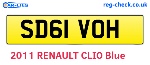 SD61VOH are the vehicle registration plates.