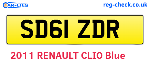 SD61ZDR are the vehicle registration plates.