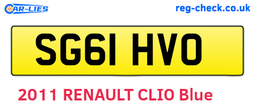 SG61HVO are the vehicle registration plates.