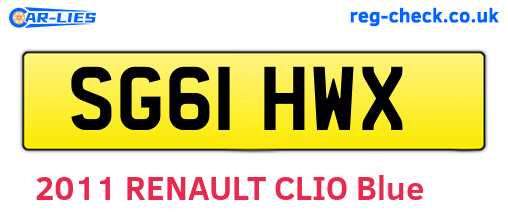 SG61HWX are the vehicle registration plates.