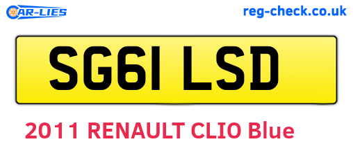 SG61LSD are the vehicle registration plates.