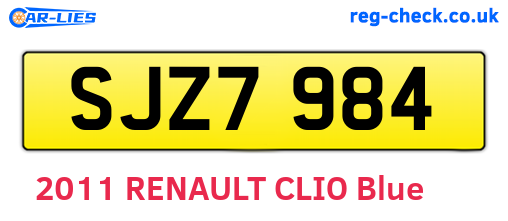 SJZ7984 are the vehicle registration plates.