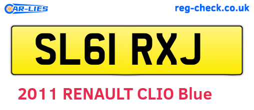 SL61RXJ are the vehicle registration plates.