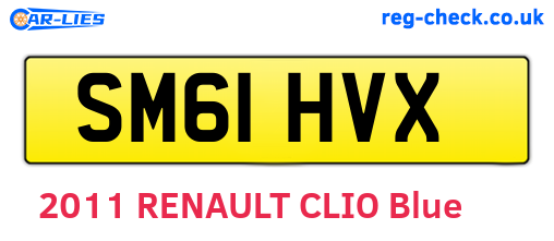 SM61HVX are the vehicle registration plates.