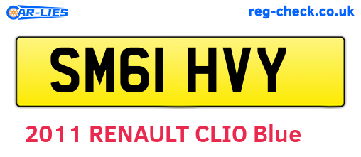 SM61HVY are the vehicle registration plates.