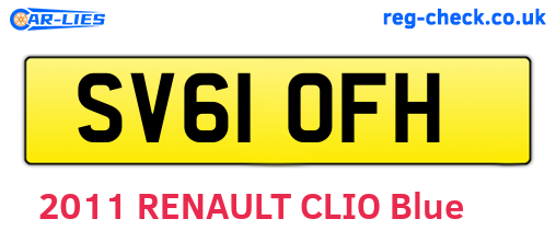 SV61OFH are the vehicle registration plates.