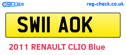 SW11AOK are the vehicle registration plates.