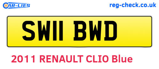 SW11BWD are the vehicle registration plates.