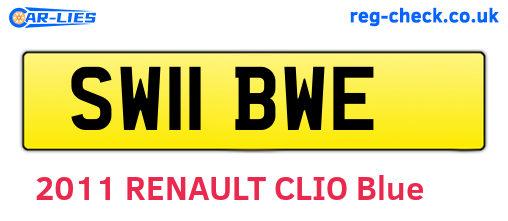 SW11BWE are the vehicle registration plates.