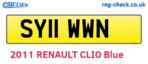 SY11WWN are the vehicle registration plates.