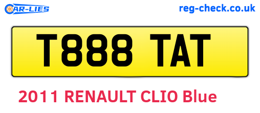 T888TAT are the vehicle registration plates.
