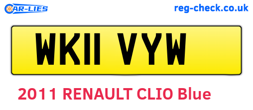WK11VYW are the vehicle registration plates.