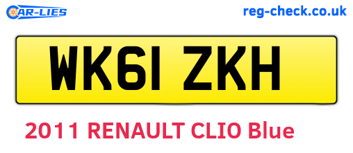 WK61ZKH are the vehicle registration plates.