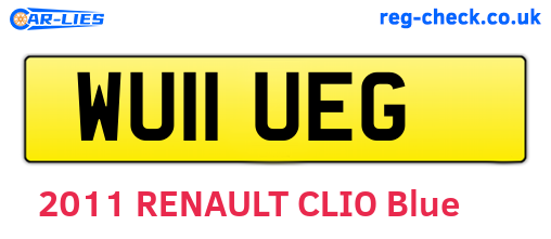 WU11UEG are the vehicle registration plates.