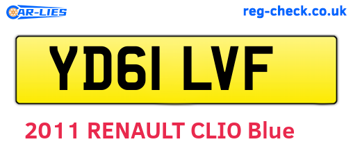 YD61LVF are the vehicle registration plates.