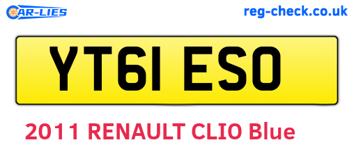 YT61ESO are the vehicle registration plates.