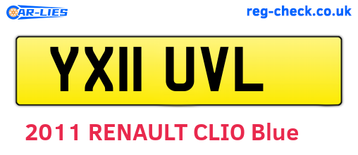 YX11UVL are the vehicle registration plates.