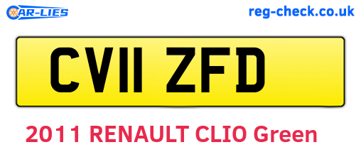 CV11ZFD are the vehicle registration plates.