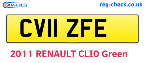 CV11ZFE are the vehicle registration plates.