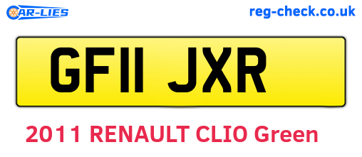 GF11JXR are the vehicle registration plates.