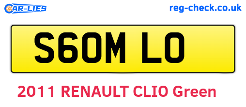 S60MLO are the vehicle registration plates.