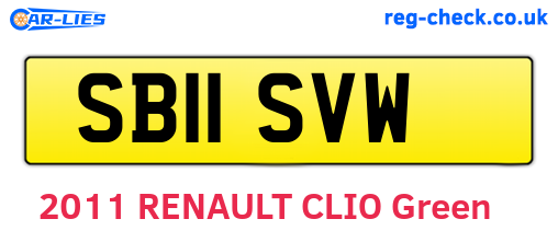 SB11SVW are the vehicle registration plates.