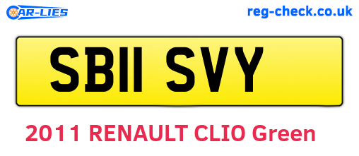 SB11SVY are the vehicle registration plates.