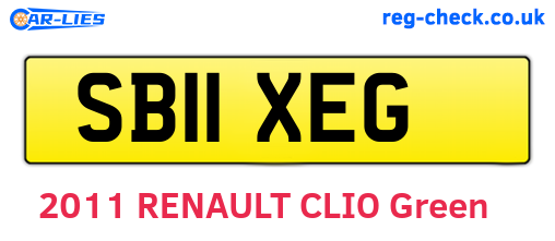 SB11XEG are the vehicle registration plates.