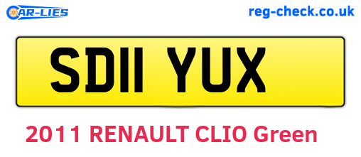 SD11YUX are the vehicle registration plates.