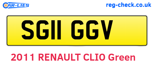 SG11GGV are the vehicle registration plates.