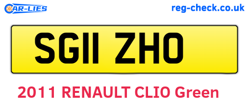 SG11ZHO are the vehicle registration plates.