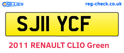 SJ11YCF are the vehicle registration plates.