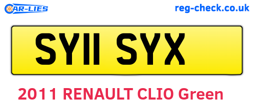 SY11SYX are the vehicle registration plates.