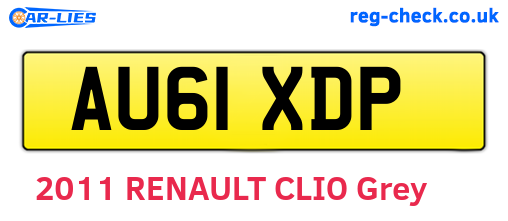 AU61XDP are the vehicle registration plates.