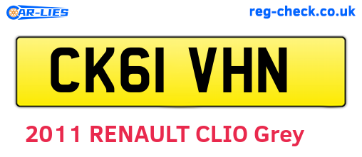 CK61VHN are the vehicle registration plates.