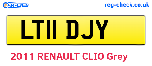 LT11DJY are the vehicle registration plates.