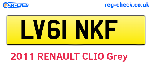 LV61NKF are the vehicle registration plates.