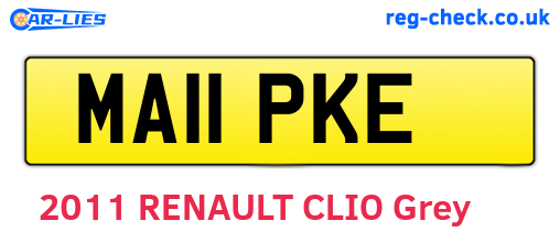 MA11PKE are the vehicle registration plates.