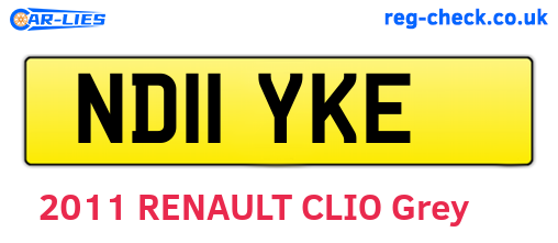 ND11YKE are the vehicle registration plates.