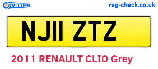 NJ11ZTZ are the vehicle registration plates.