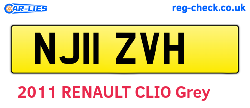 NJ11ZVH are the vehicle registration plates.