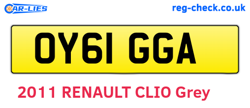 OY61GGA are the vehicle registration plates.
