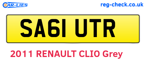 SA61UTR are the vehicle registration plates.